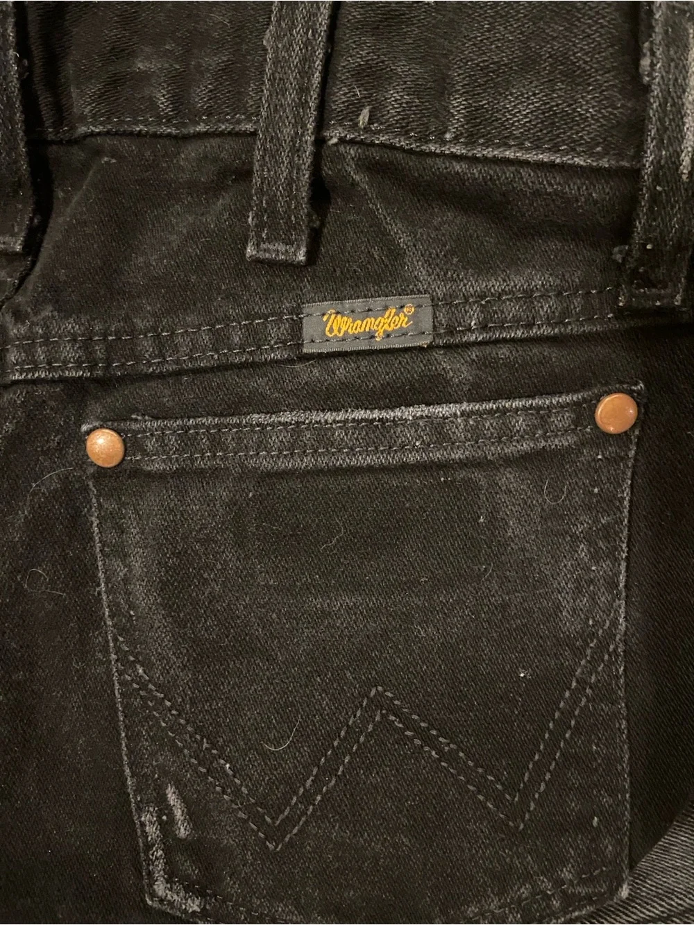 Wrangler Black Frayed Hem Denim Cutoff Shorts sz 27/4 Western, Festival, - Picture 3 of 5